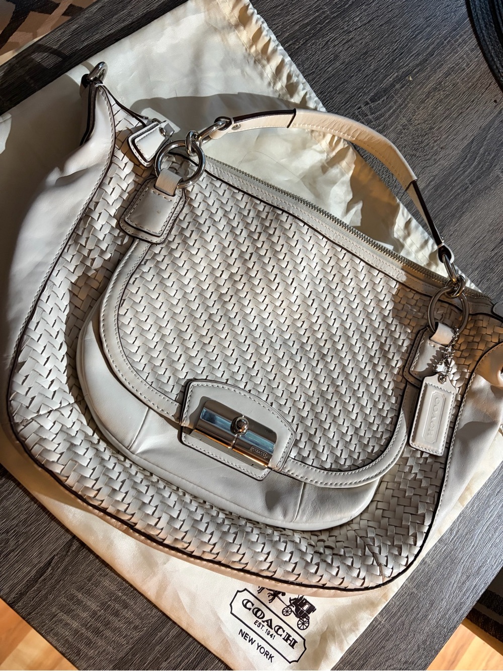 Y2K Coach Kristen woven leather satchel